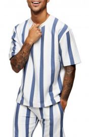 Short Sleeve Striped Sweatshirt by Topman at Nordstrom