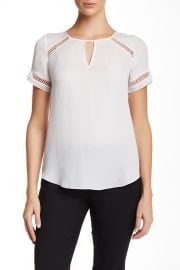 Short Sleeve Textured Silk Blouse at Nordstrom Rack