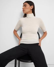 Short-Sleeve Turtleneck in Regal Wool at Theory