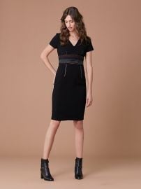 Short Sleeve V-Neck Tailored Dress Diane von Furstenberg at DvF