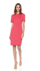 Short Sleeved Sheath with Princess Seams Dress by Calvin Klein at Amazon