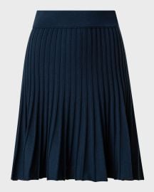 Short Sunray Rib-Knit Wool Skirt at Neiman Marcus