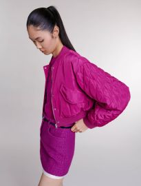 Short bomber jacket Pink For Women at Maje