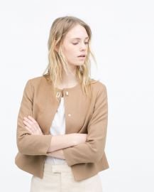 Short crepe jacket at Zara