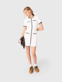 Short dress with contrasting trim White For Women at Maje