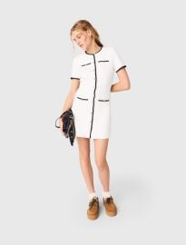 Short dress with contrasting trim White For Women at Maje