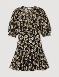 Short guipure dress with paisley print - Dresses Paris at Sandro