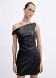 Short leather-effect dress - Women Mango USA at Mango