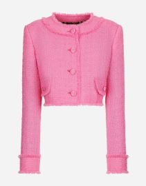 Short raschel tweed jacket in Pink for DolceampGabbana US at Dolce & Gabbana