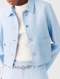 Short single-breasted jacket Blue For Women at Maje