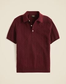Short-sleeve Cashmere Cable-knit Sweater-polo For Men JCrew at J. Crew