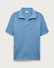 Short-sleeve Cotton Waffle-knit Johnny-collar Sweater-polo For Men JCrew at J. Crew