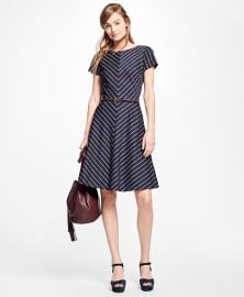 Short sleeve striped dress at Brooks Brothers