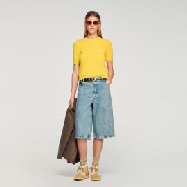 Short-sleeve sweater yellow orange For Women Paris at Sandro