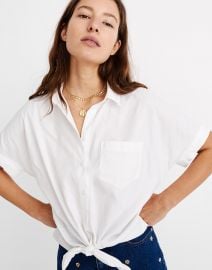 Short sleeve tie front shirt at Madewell