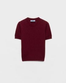 Short-sleeved cashmere sweater at Prada