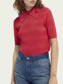 Short-sleeved scalloped collar knit  Pullovers  Ladies at Scotch & Soda