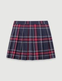 Short tartan print skirt Red For Women at Maje