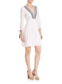 Shoshanna - Embroidered Fit   Flare Dress at Saks Off 5th