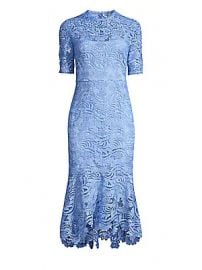 Shoshanna - Vitti Lace Flounce Hem Dress at Saks Fifth Avenue