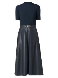 Shoshanna Angela Mixed Media Faux Leather Midi Dress at Saks Fifth Avenue