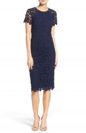 Shoshanna Beaux Lace Midi Dress at Nordstrom