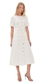 Shoshanna Bethany Midi Dress Ivory 12 at Shopbop