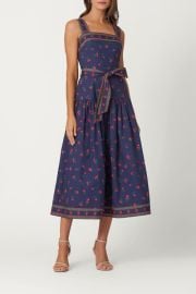 Shoshanna Cherry Border Print Poplin Kora Dress at Nordstrom