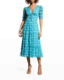 Shoshanna Danli Floral Chiffon Midi Dress at Neiman Marcus