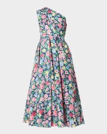 Shoshanna Edina Pleated Floral-Print Midi Dress at Neiman Marcus