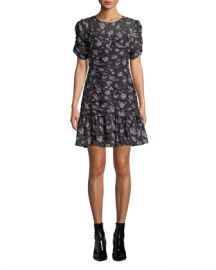 Shoshanna Kayleigh Floral Silk Ruched Dress at Neiman Marcus