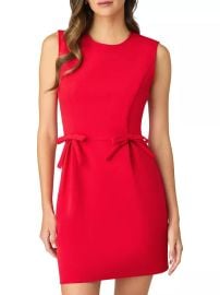 Shoshanna London Crepe Bow Sleeveless Minidress in Ruby at Saks Fifth Avenue