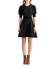 Shoshanna Salisbury Puff-Sleeve Dress at Neiman Marcus