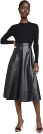 Shoshanna Women's Leather Knit Lonnie Dress at Amazon