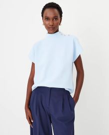 Shoulder Button Mock Neck Top at Ann Taylor