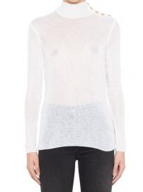 Shoulder Buttoned Turtleneck Jumper at Cettire