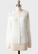 Shoulder embellished cardigan at Ruche