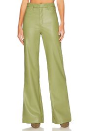 Show Me Your Mumu Tribeca Faux Leather Flare Pants in Sage at Revolve