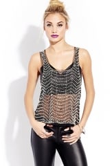 Showstopper Embellished Mesh Tank in black at Forever 21