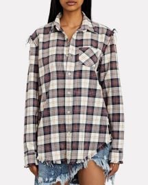 Shredded Seam Plaid Shirt at Intermix