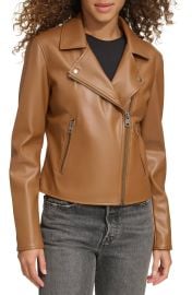 Shrunken Faux Leather Moto Jacket at Nordstrom