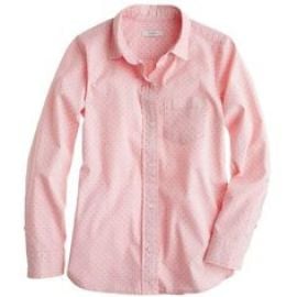 Shrunken shirt in dot oxford in pink at J. Crew