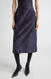 Shushu/Tong Pleated Satin Midi Skirt at Nordstrom
