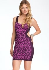 Side Cutout Leopard Dress at Bebe