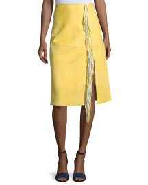 Side-Slit Fringe Suede Skirt by Diane von Furstenberg at Bergdorf Goodman