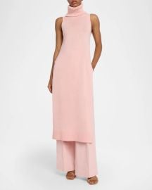 Side-Slit Knit Turtleneck Sweater at Neiman Marcus