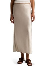 Side Slit Matte Satin Slip Skirt at Nordstrom