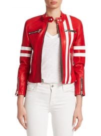 Side Striped Leather Jacket  The Mighty Company at Saks Fifth Avenue