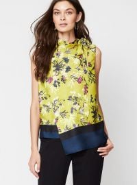 Side Tie Neck Top in Gold at Rachel Roy