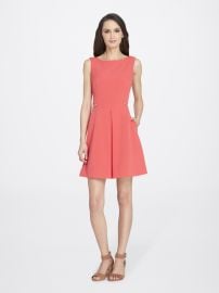 Side-Zipped Fit-And-Flare Crepe Dress at Tahari ASL